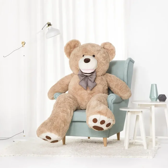 Big Plush Teddy Bear, Soft Toy, 160 Cm, 63 Inches, 5.2 Feet, Light Brown, Bobo - Afbeelding 1