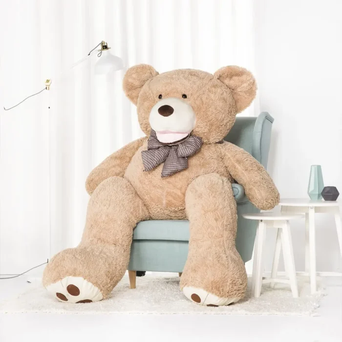 Big Plush Teddy Bear, Soft Toy, 200 Cm, 78 Inches, 6.6 Feet, Light Brown, Bobo - Afbeelding 1